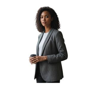 FOREVER 21 I LOVE H81 GRAY BLAZER SZ.S EUC.